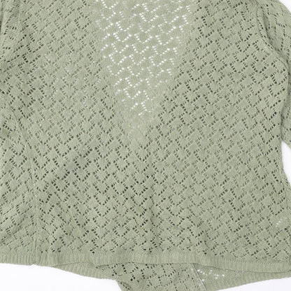 Womens UK Size 2 Preworn Green Cardigan Jumper