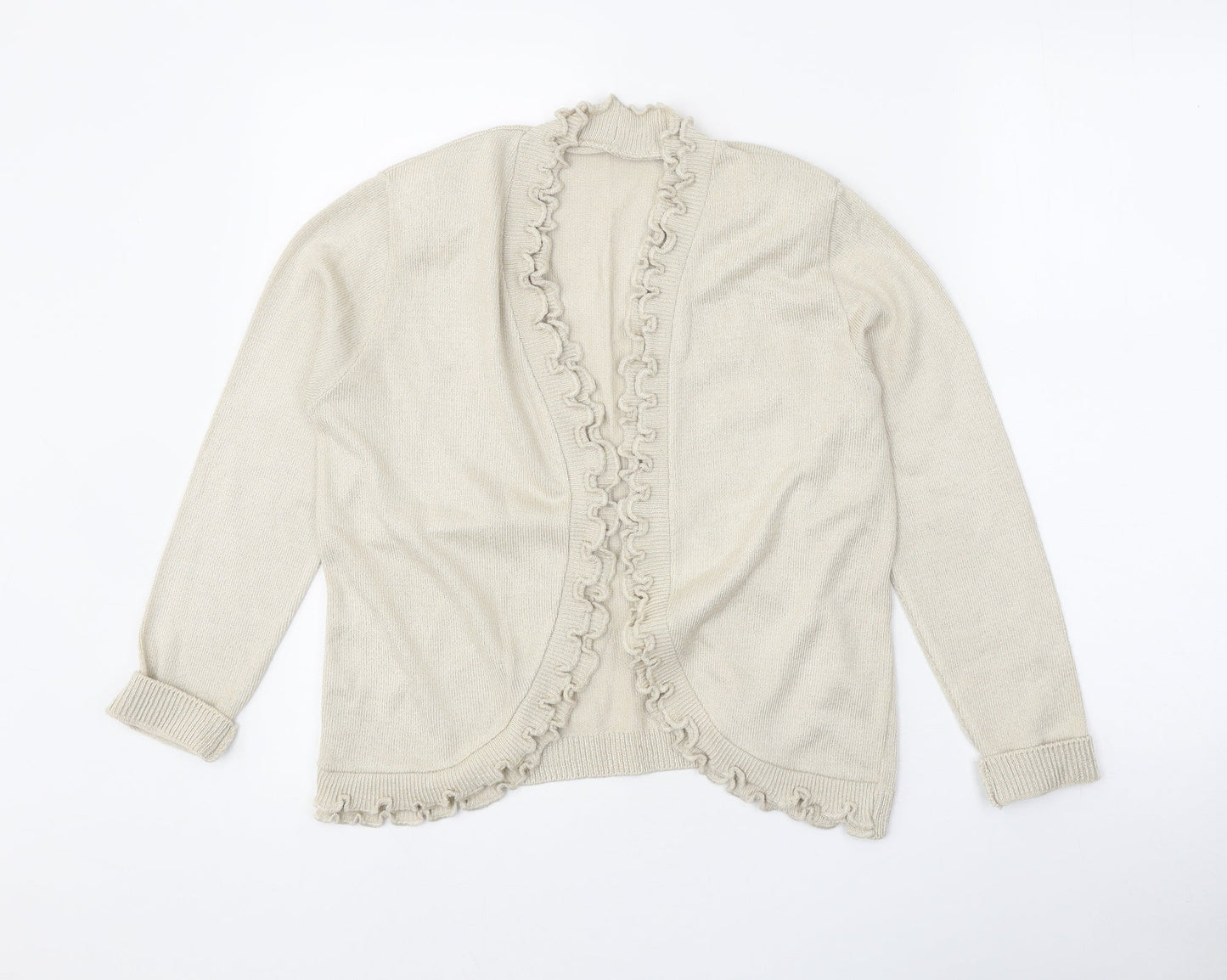 Womens UK Size 4 Preworn Beige Cardigan Jumper