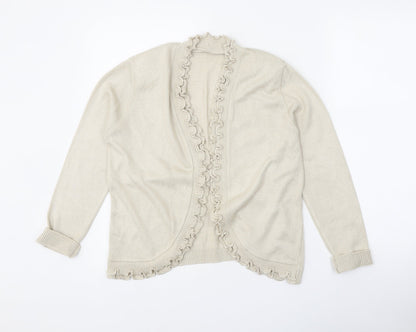 Womens UK Size 4 Preworn Beige Cardigan Jumper