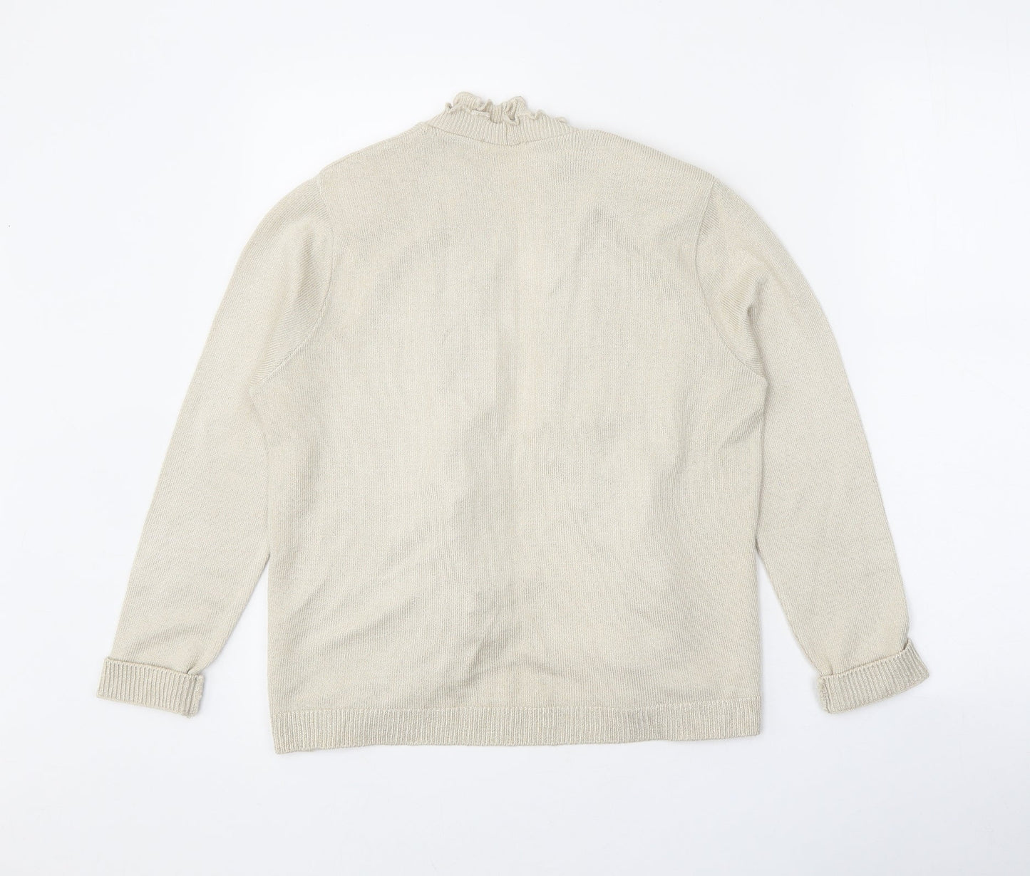 Womens UK Size 4 Preworn Beige Cardigan Jumper