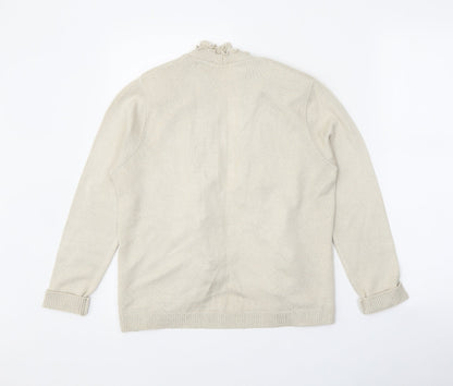 Womens UK Size 4 Preworn Beige Cardigan Jumper