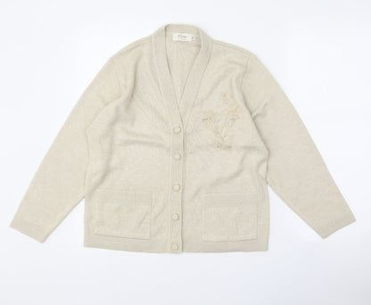 Womens UK Size S Care Beige Cardigan Jumper