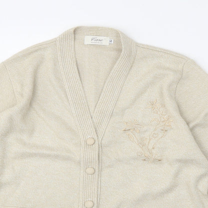 Womens UK Size S Care Beige Cardigan Jumper