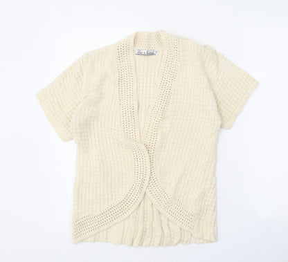 Womens UK Size M Pure & Natural Beige Cardigan Jumper