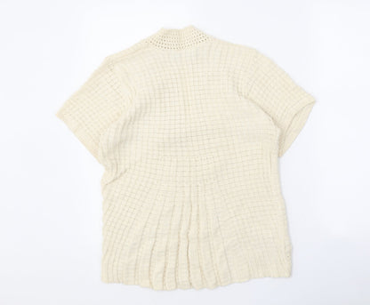 Womens UK Size M Pure & Natural Beige Cardigan Jumper