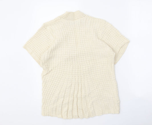 Womens UK Size M Pure & Natural Beige Cardigan Jumper