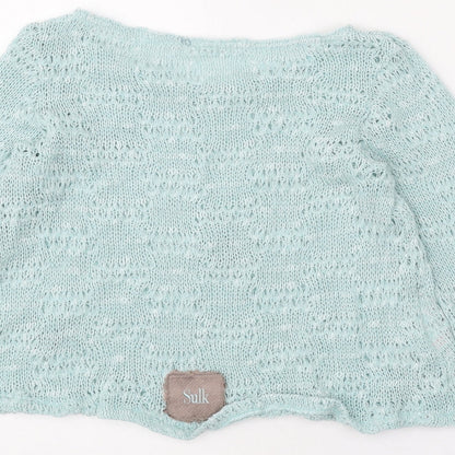 Sulk Girls Blue Boat Neck Viscose Pullover Jumper Size 12 Years Pullover