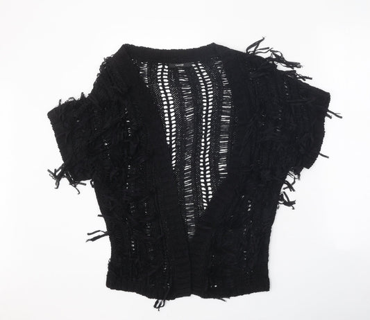 George Womens Black V-Neck Acrylic Cardigan Jumper Size 12