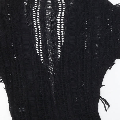 George Womens Black V-Neck Acrylic Cardigan Jumper Size 12