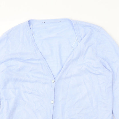 Womens UK Size 12 Preworn Blue Cardigan Jumper