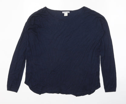 T.R. Pern Womens Blue Boat Neck Acrylic Pullover Jumper Size XS