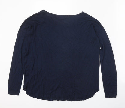 T.R. Pern Womens Blue Boat Neck Acrylic Pullover Jumper Size XS