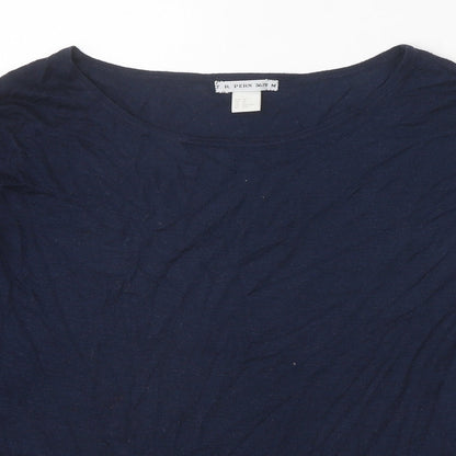 T.R. Pern Womens Blue Boat Neck Acrylic Pullover Jumper Size XS