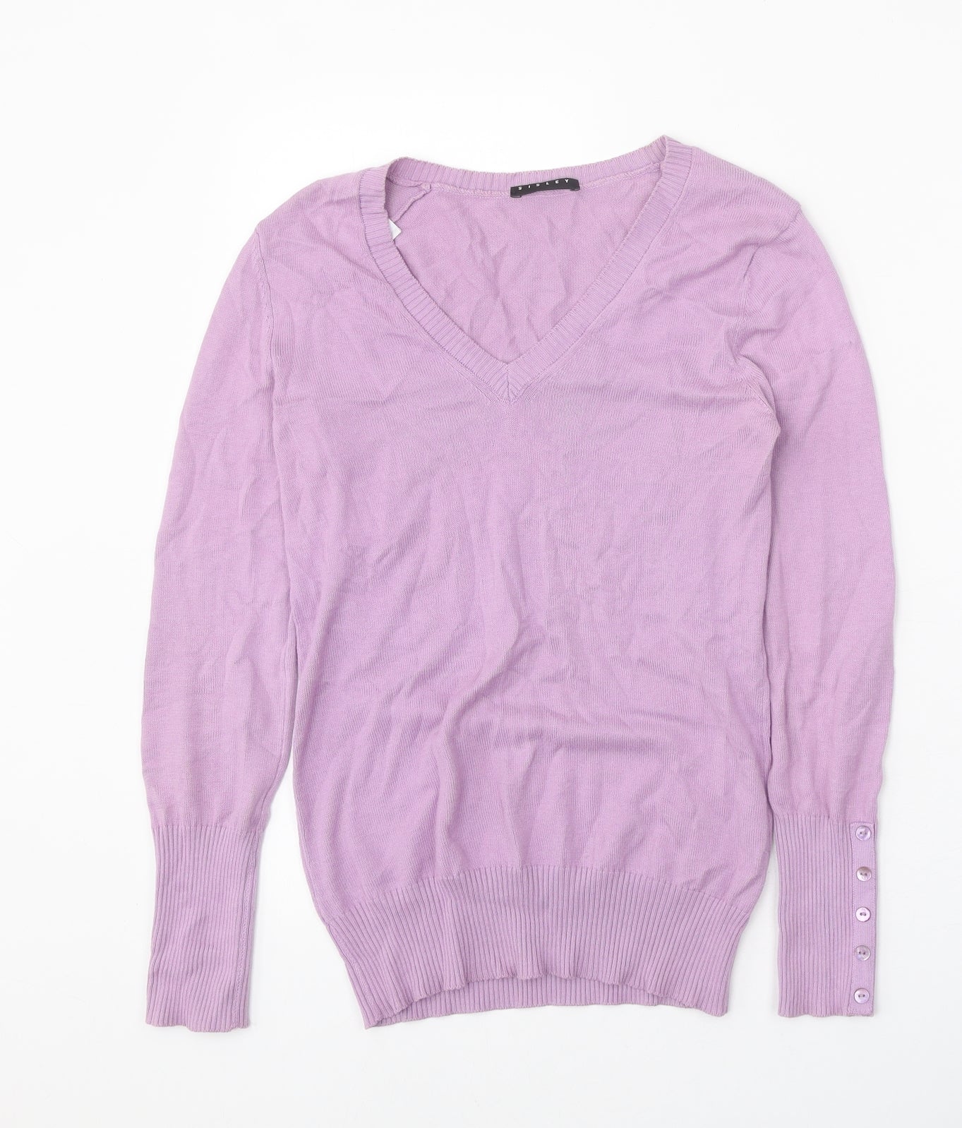 Womens UK Size XS Sisley Purple Pullover Jumper