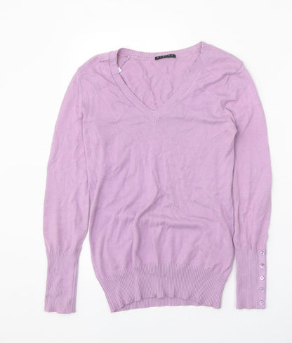 Womens UK Size XS Sisley Purple Pullover Jumper