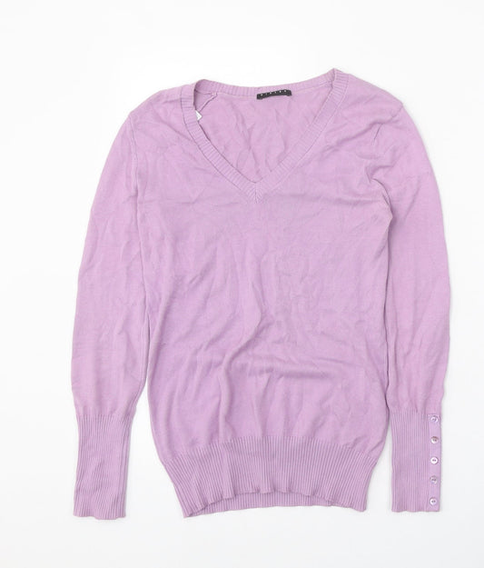 Womens UK Size XS Sisley Purple Pullover Jumper