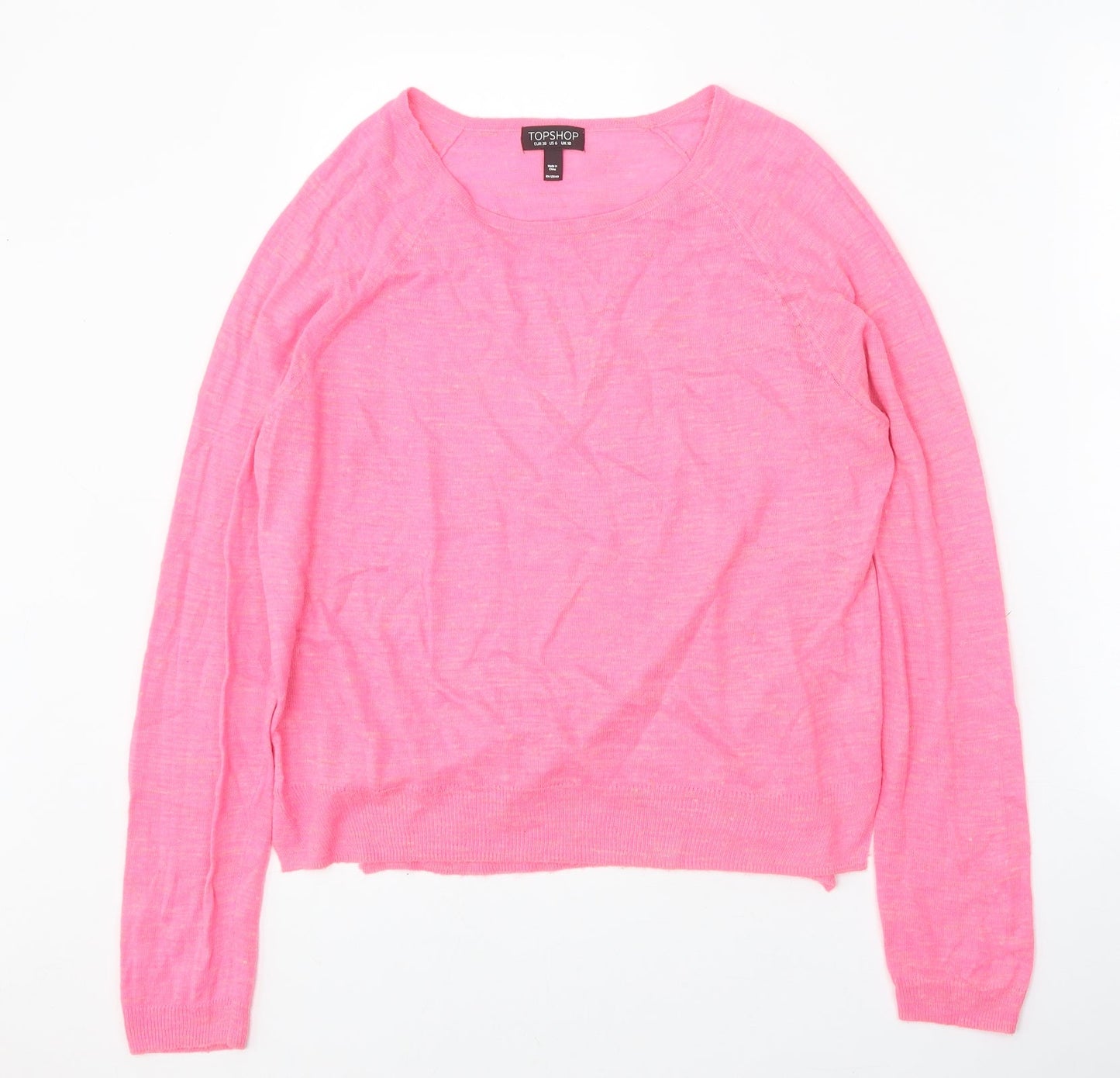 Womens UK Size 10 Topshop Pink Pullover Jumper