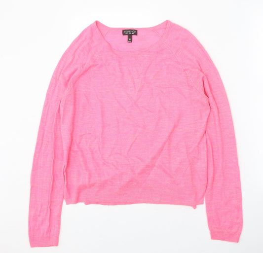 Womens UK Size 10 Topshop Pink Pullover Jumper
