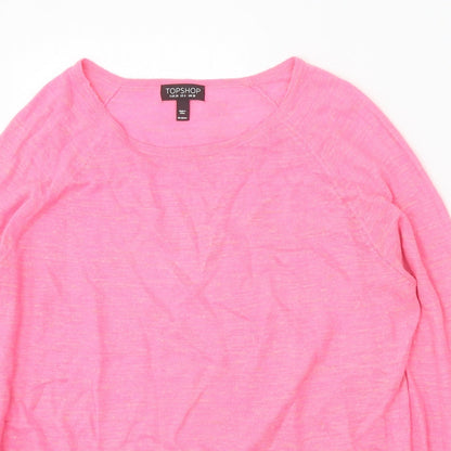 Womens UK Size 10 Topshop Pink Pullover Jumper