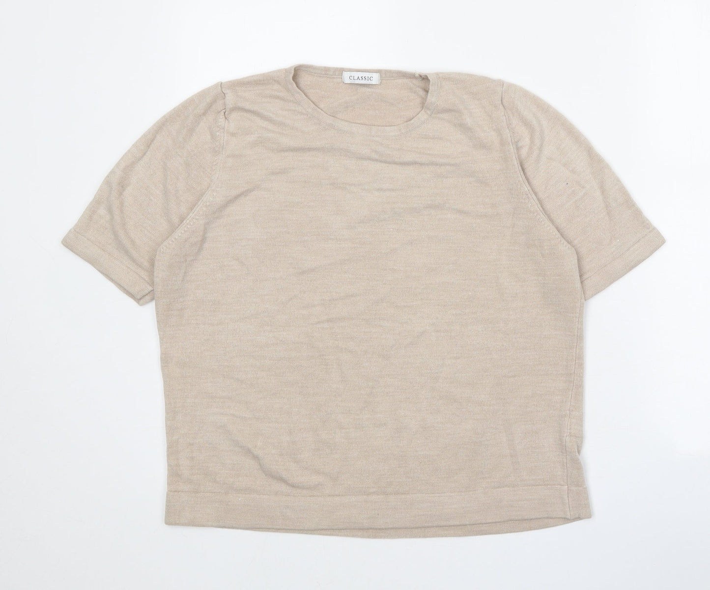 Womens UK Size 18 Classic Beige Pullover Jumper