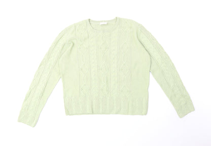 Country Casuals Womens Green Round Neck Acrylic Pullover Jumper Size M
