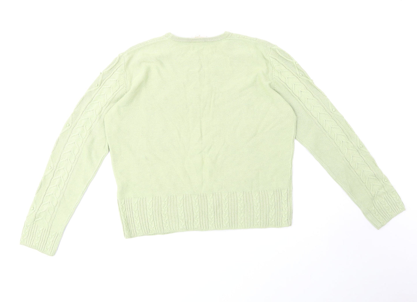 Country Casuals Womens Green Round Neck Acrylic Pullover Jumper Size M