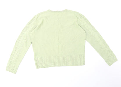 Country Casuals Womens Green Round Neck Acrylic Pullover Jumper Size M