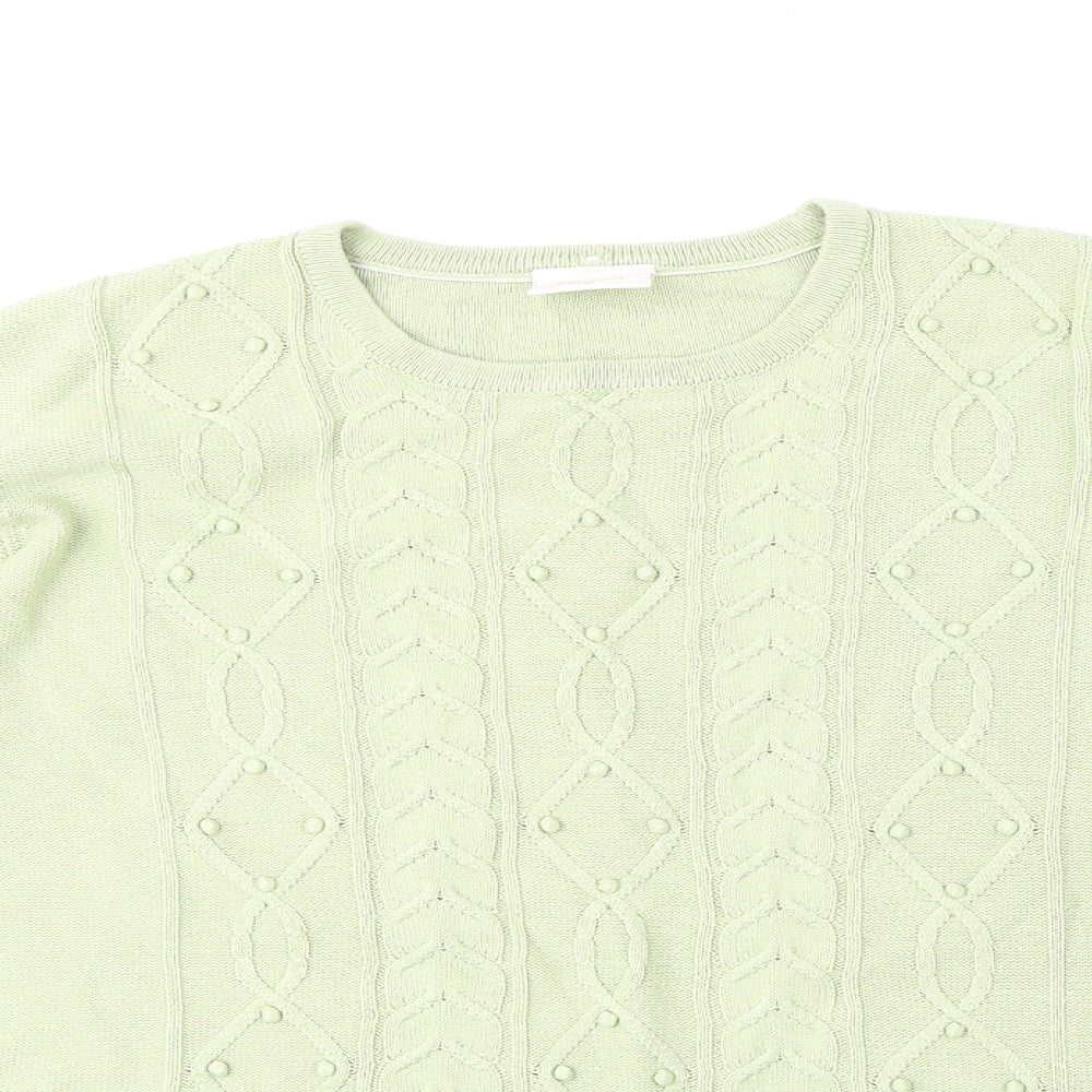 Country Casuals Womens Green Round Neck Acrylic Pullover Jumper Size M