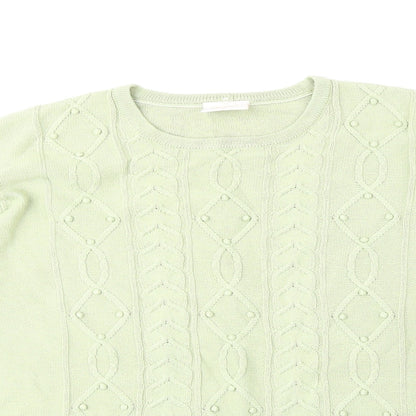 Country Casuals Womens Green Round Neck Acrylic Pullover Jumper Size M