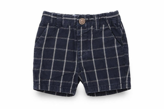 NEXT Girls Blue Striped 100% Cotton Cropped Trousers Size 12-18 Months Button