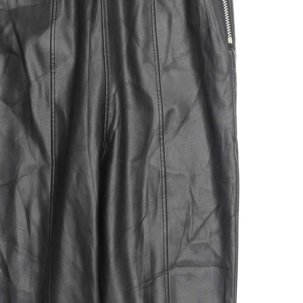 New Look Womens Black Polyester Trousers Size 12 Regular Zip