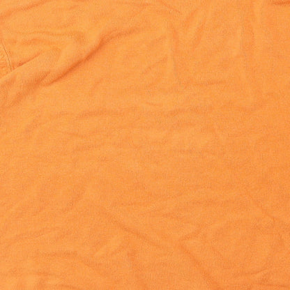 Anna Morelle Womens Orange V-Neck Acrylic Pullover Jumper Size 14