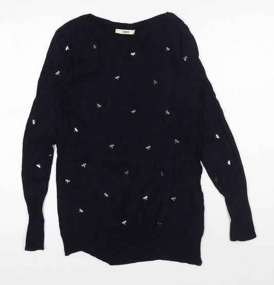 Womens UK Size S Oasis Blue Pullover Jumper