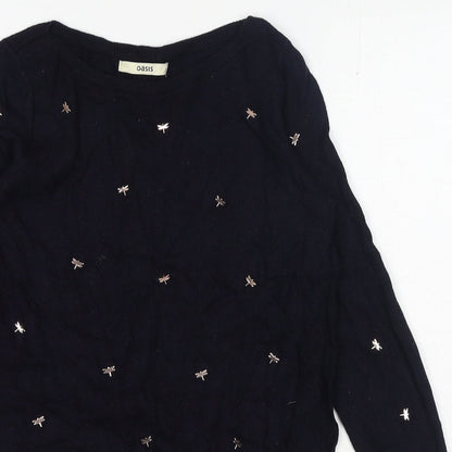 Womens UK Size S Oasis Blue Pullover Jumper