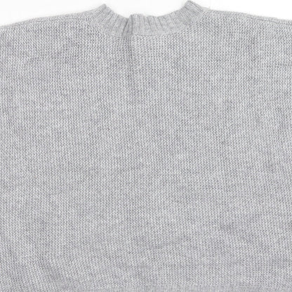 John Lewis Girls Grey Round Neck Nylon Vest Jumper Size 7-8 Years Button
