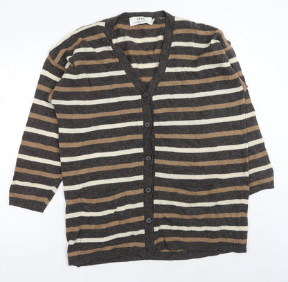Womens UK Size One Size Tigi Brown Cardigan Jumper