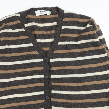 Womens UK Size One Size Tigi Brown Cardigan Jumper