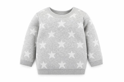 George Baby Grey Geometric Cotton Pullover Jumper One Size Button - Star