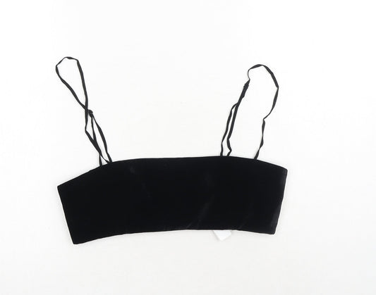 Womens UK Size M Zara Black Cropped Tank