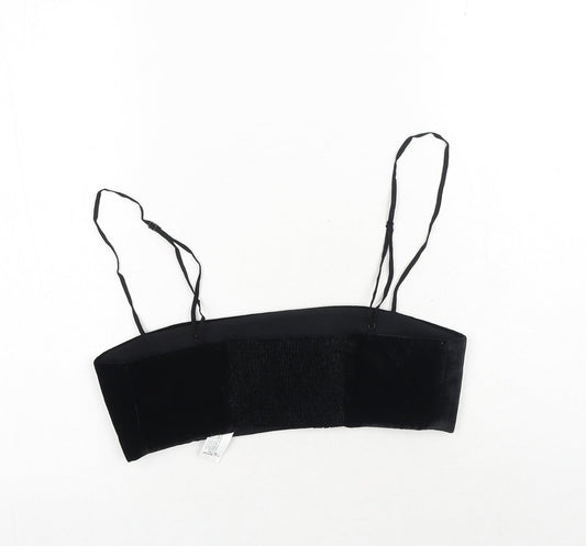 Womens UK Size M Zara Black Cropped Tank