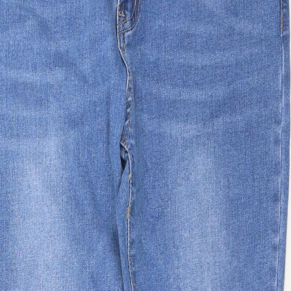 SheIn Womens Blue Cotton Skinny Jeans Size L Regular Button