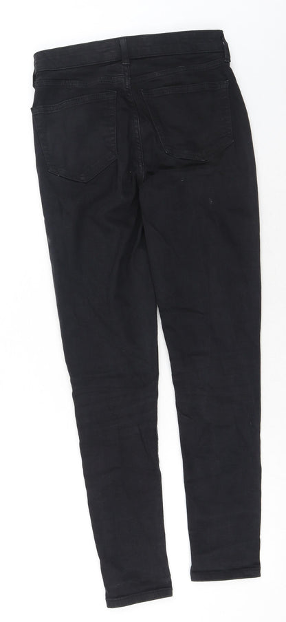 Topshop Womens Black Cotton Skinny Jeans Size 26 in Regular Zip