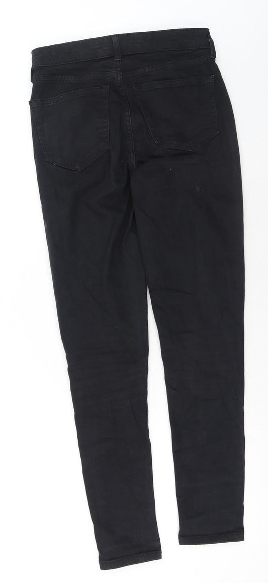 Topshop Womens Black Cotton Skinny Jeans Size 26 in Regular Zip