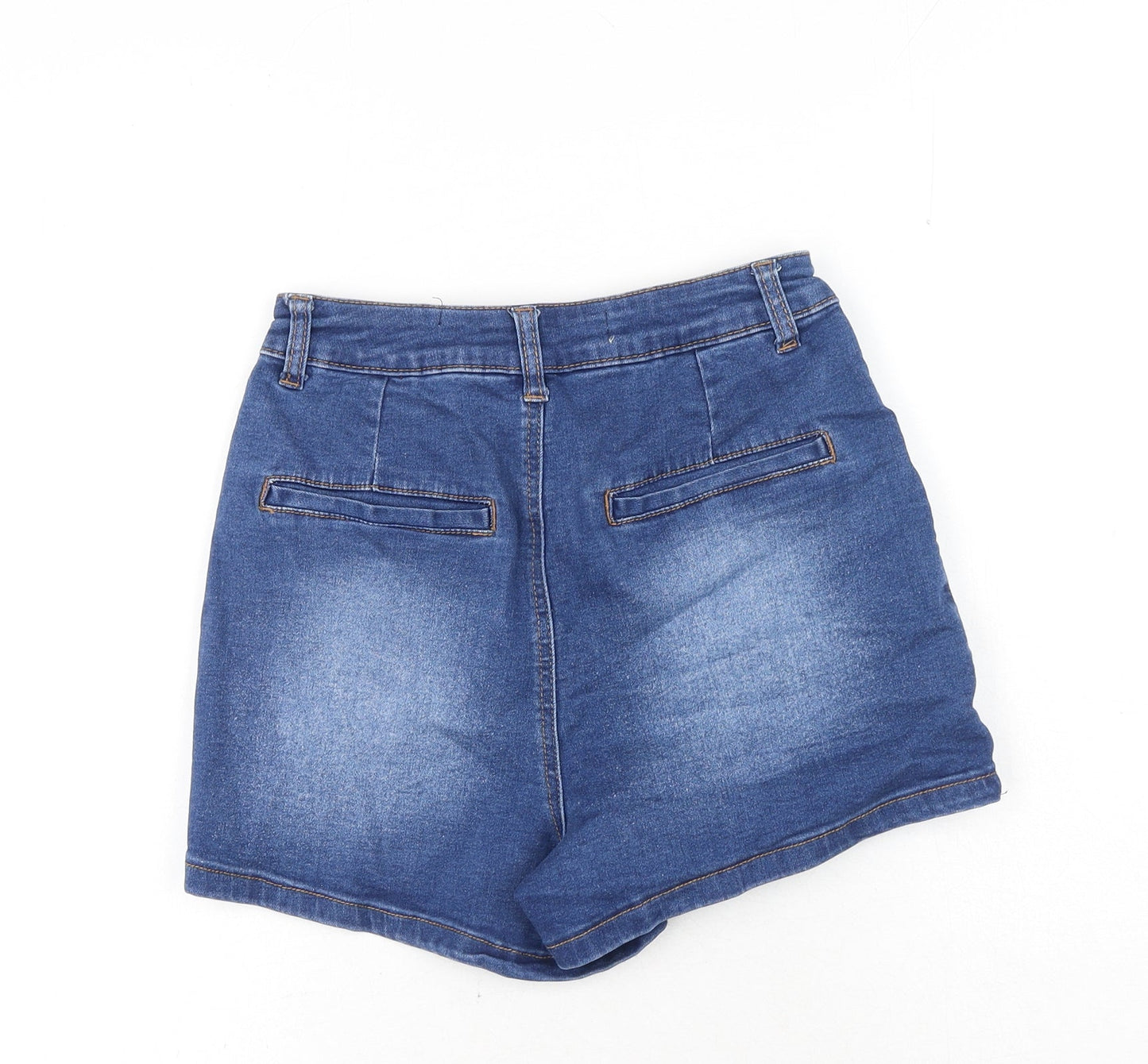 Denim & Co. Womens Blue Cotton Sailor Shorts Size 26 in Regular Button