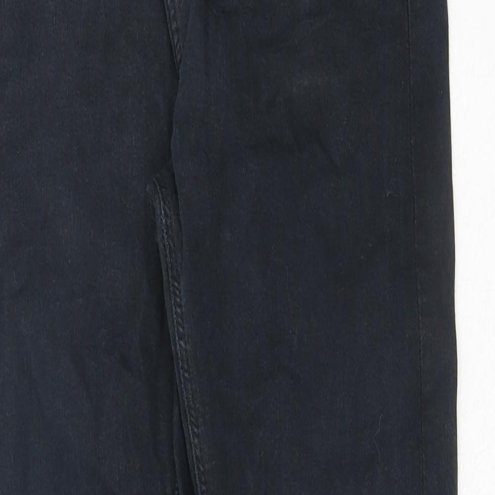 Topshop Womens Black Cotton Skinny Jeans Size 28 in Regular Button