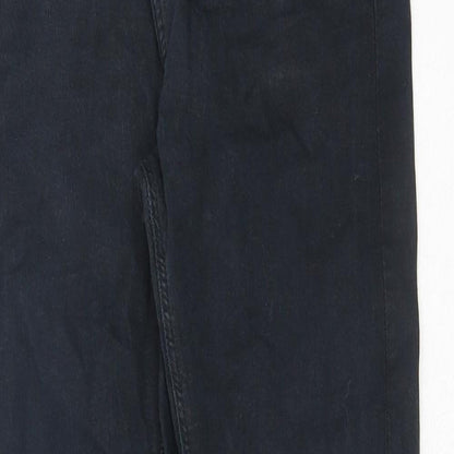 Topshop Womens Black Cotton Skinny Jeans Size 28 in Regular Button
