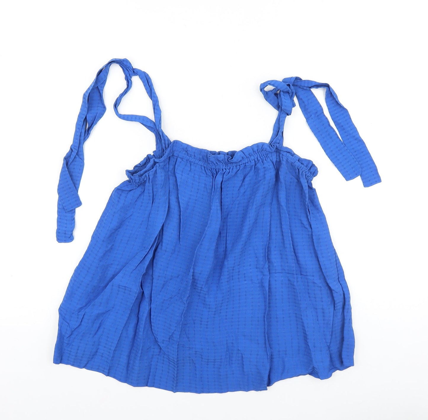 Womens UK Size M H&M Blue Cropped Tank