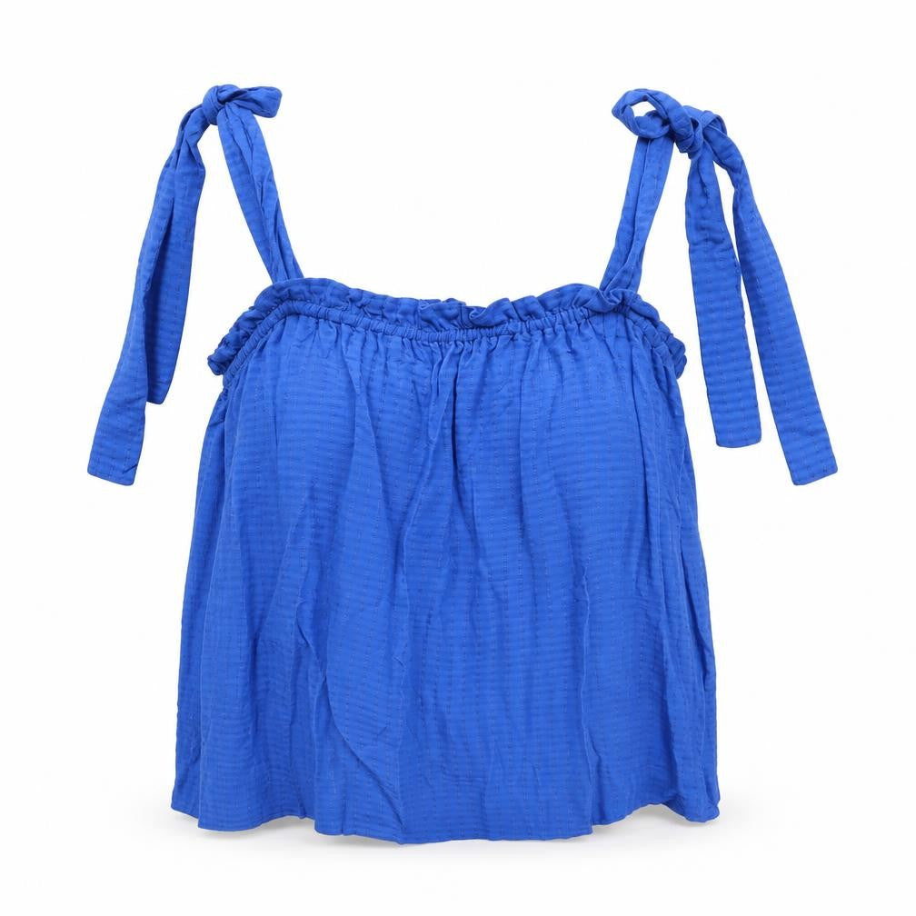 Womens UK Size M H&M Blue Cropped Tank