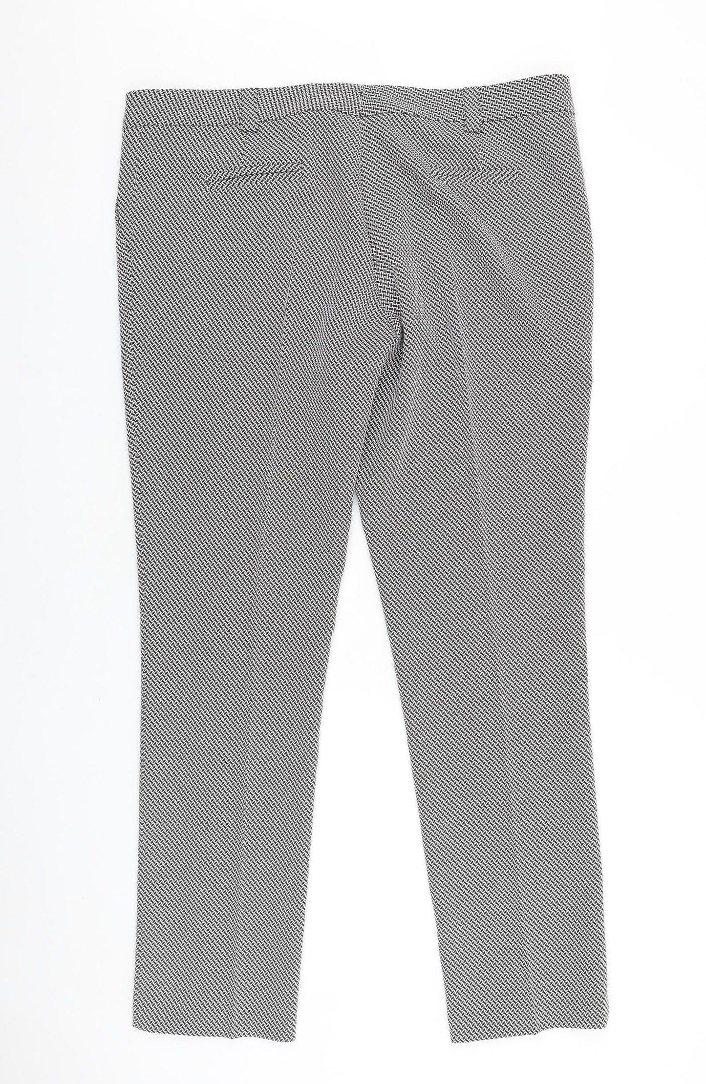 James Lakeland Womens Black Geometric Polyester Dress Pants Trousers Size 38 in L31 in Regular Zip