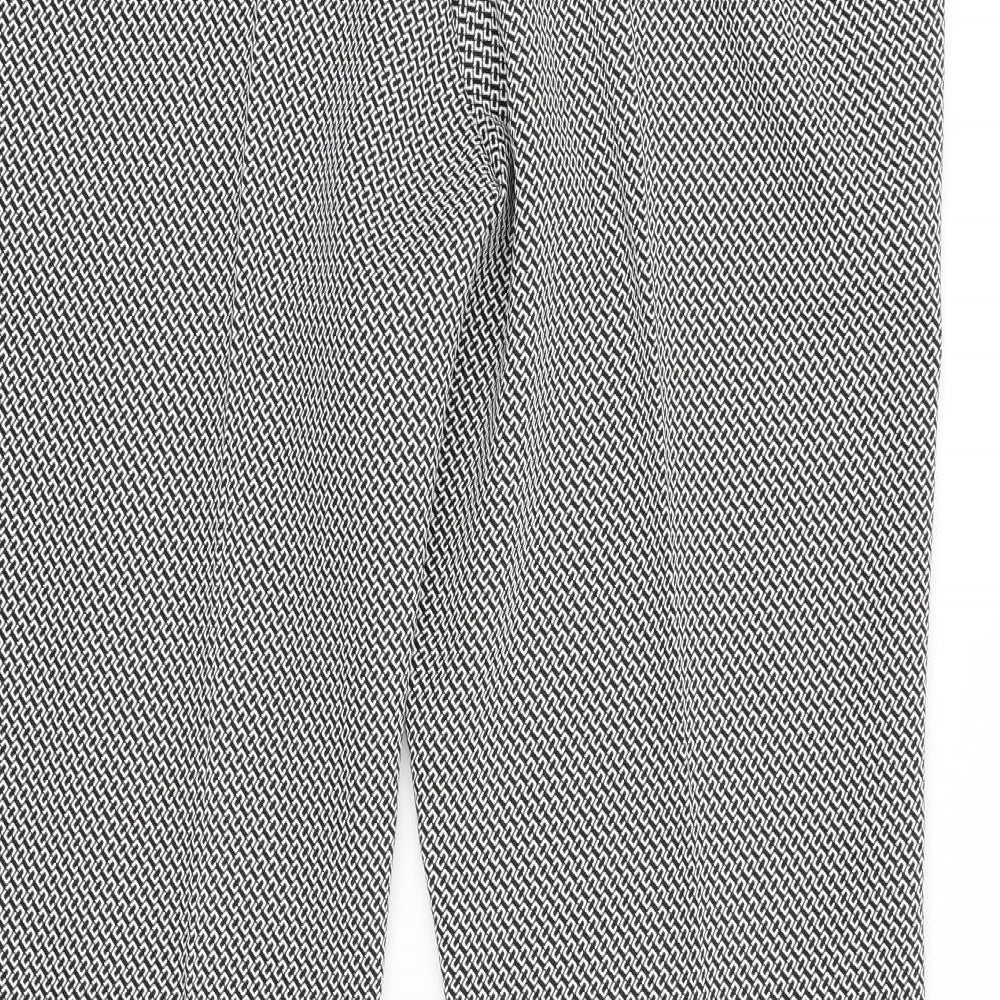 James Lakeland Womens Black Geometric Polyester Dress Pants Trousers Size 38 in L31 in Regular Zip